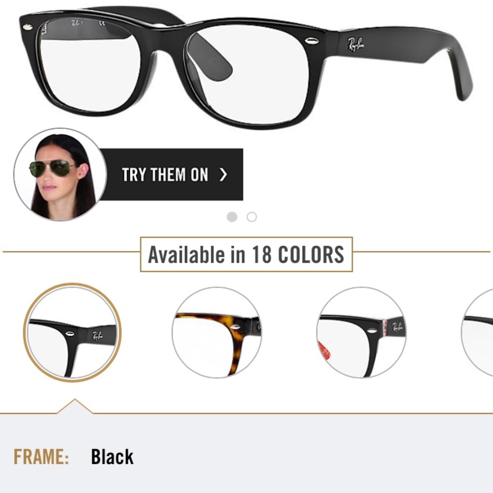 Ray Ban glasses.