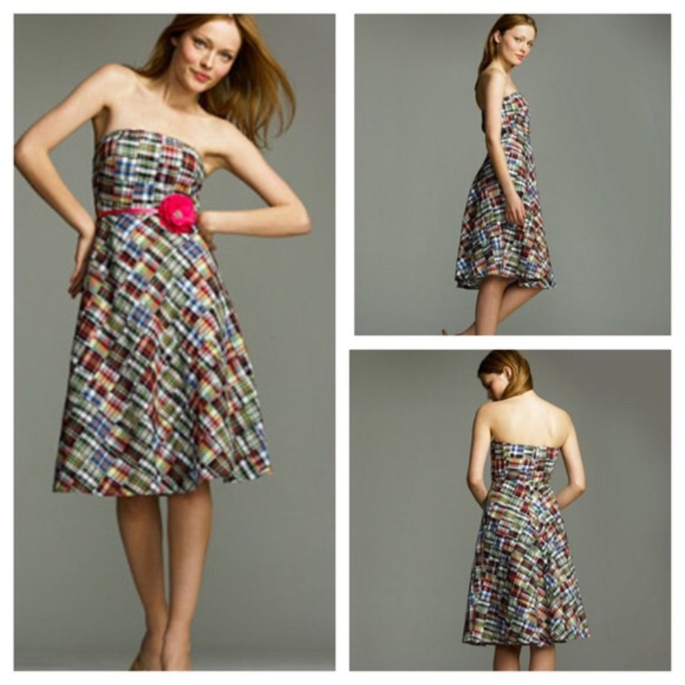 Jcrew Madras knee length dress