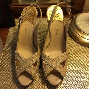 FINAL SALE Cole Haan open toe sling back heels
