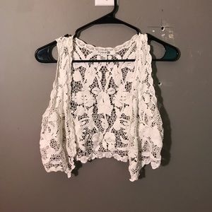 Cropped lace vest