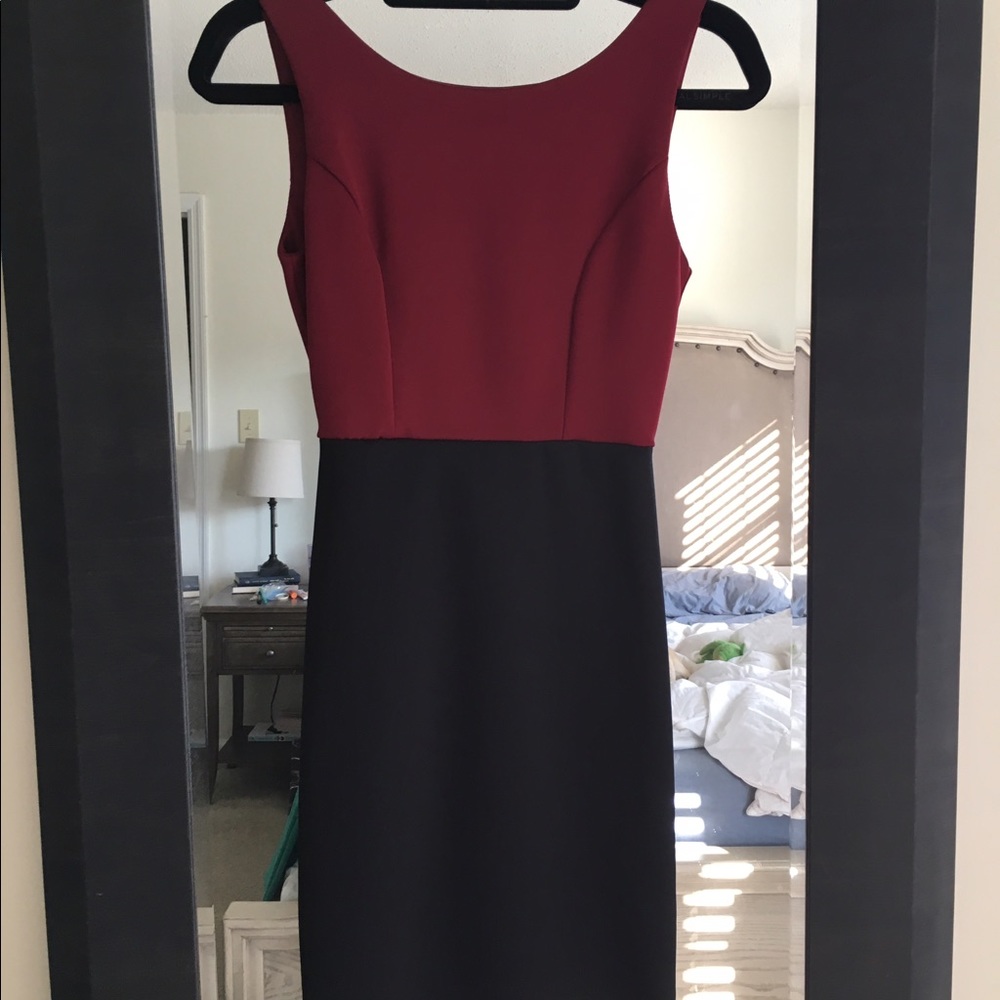 Garnet/black semi-formal dress with bow