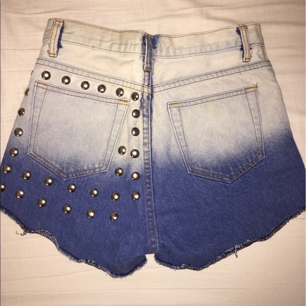 Cute Trendy Ombré Studded Coachella Summer Shorts