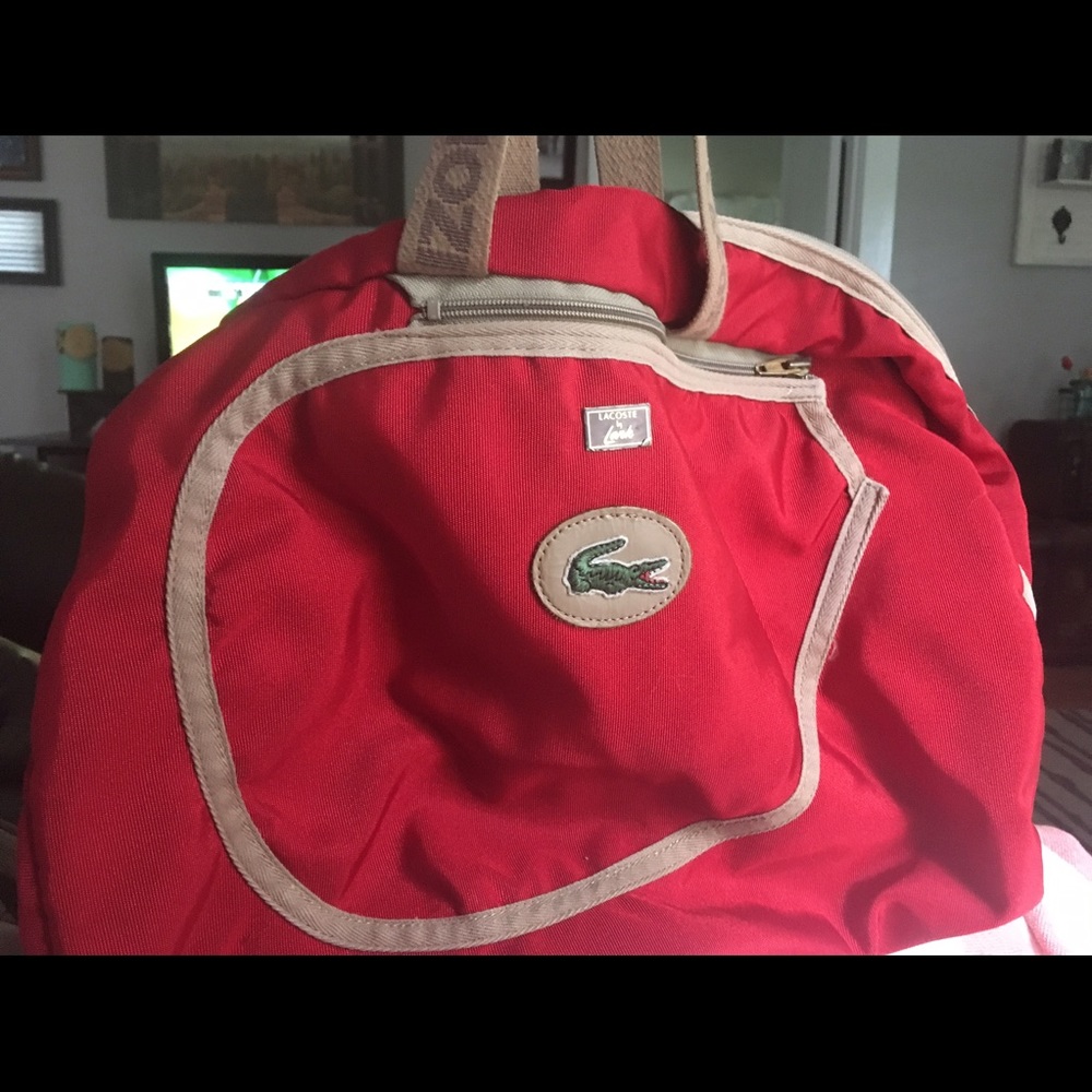 Lacoste vintage red racquetball/tennis bag