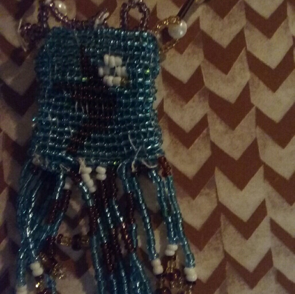 Eagle beaded amulet bag