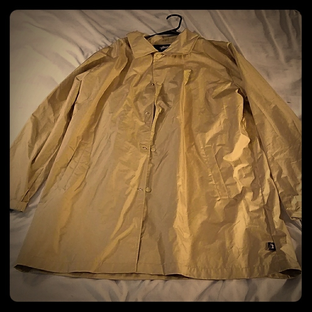 Stussy gold long windbreaker