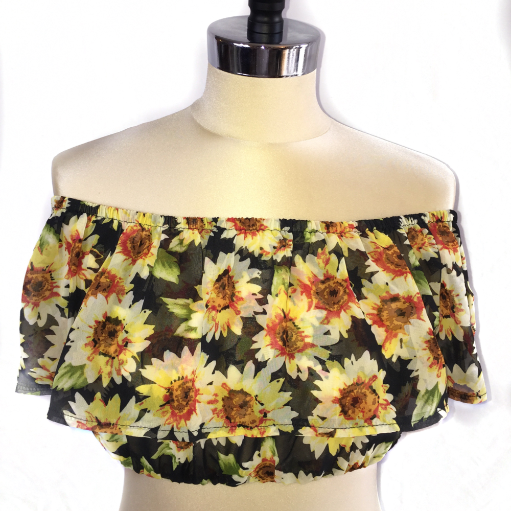 Sunflower Off The Shoulder Crop Top Size M