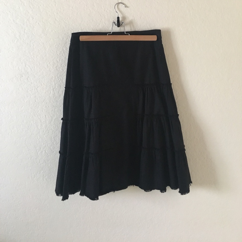 Black ruched detail skirt by Ella Moss