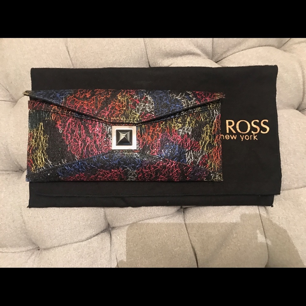 Kara Ross Sequin Leather Clutch WORN ONCE!