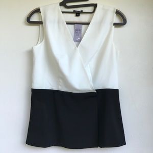 Ann Taylor B&W Color-block Top - Sz 0P