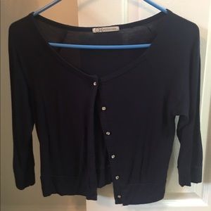 Charlotte Russe cropped cardigan Navy Blue Sz S