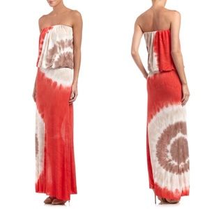 Young Fabulous and Broke Orange Tie Dye Maxi Dress