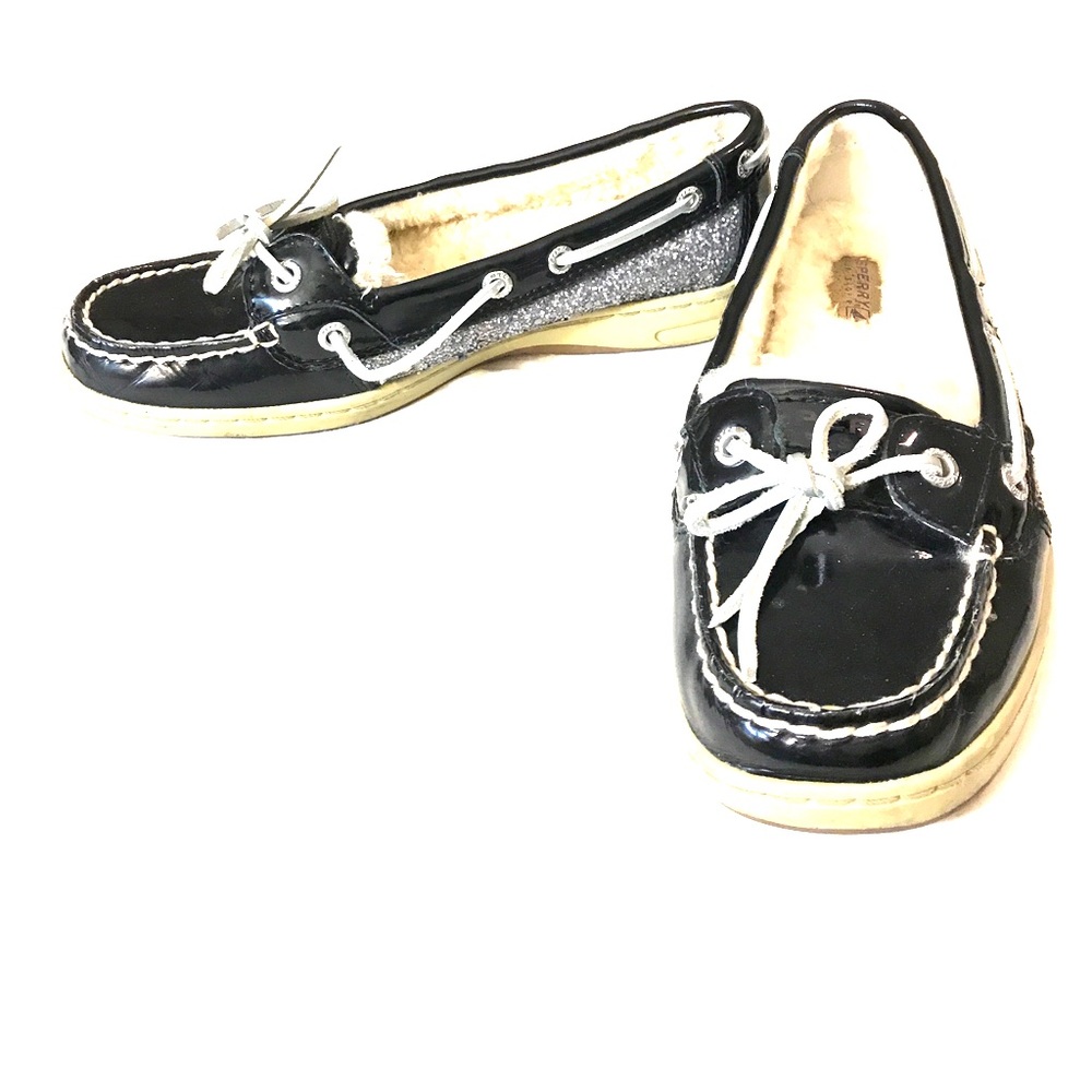 Black & Silver Glitter Speedy Top Siders