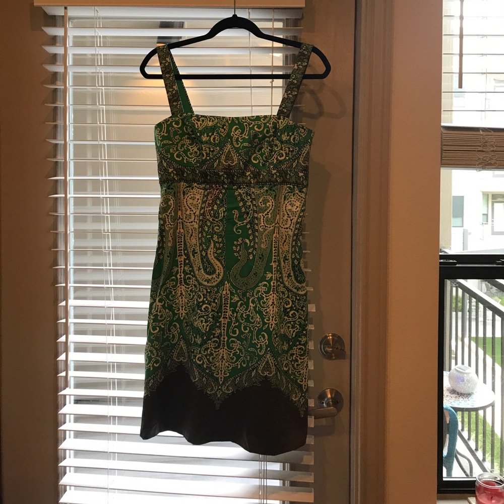 Green Paisley Elie Tahari Dress sz 6