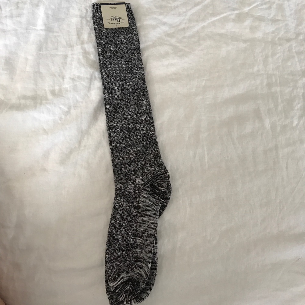 NWT black and white tall boot socks