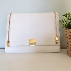 Ted Baker Large White Clutch with Zipper Detail