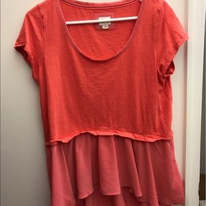 Anthropologie coral top.