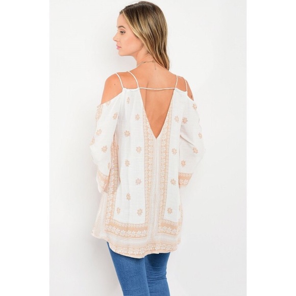 V-Back Open Shoulder Tunic - Picture 3 of 5