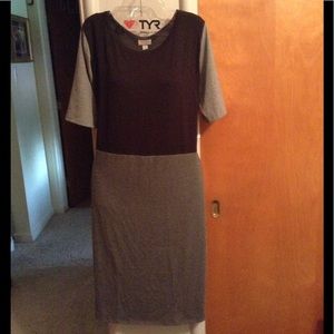 LuLaRoe Julia NWT 2X black and gray to-tone