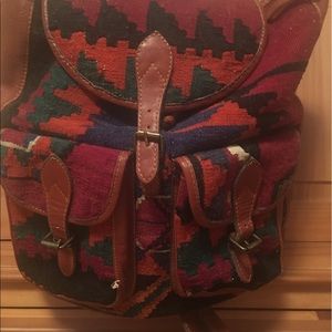 Really cute vintage carpet backpack