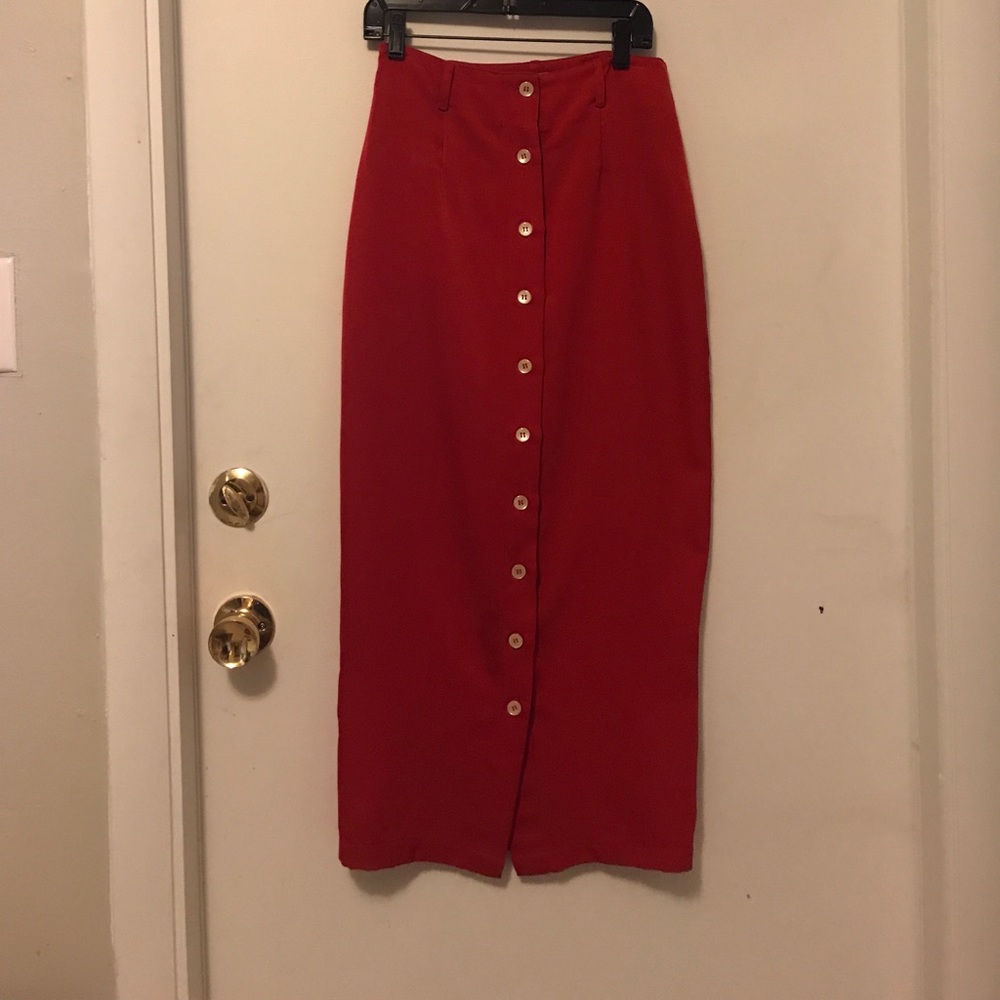 Red A-line Skirt