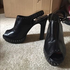 Black, Studded Peep Toes