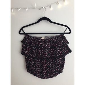 Strapless ruffle top