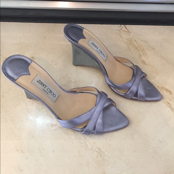 Calling all  - Something Blue Jimmy Choo Wedges! - Picture 1 of 4