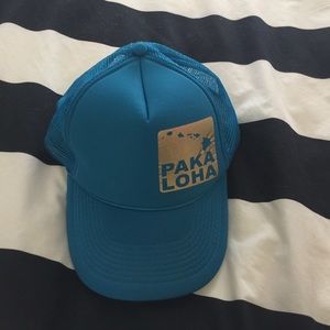 Teal aqua blue trucker hat