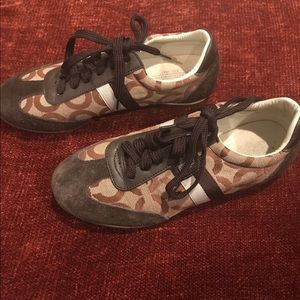 Brown Coach Tennis Shoes Size 9
