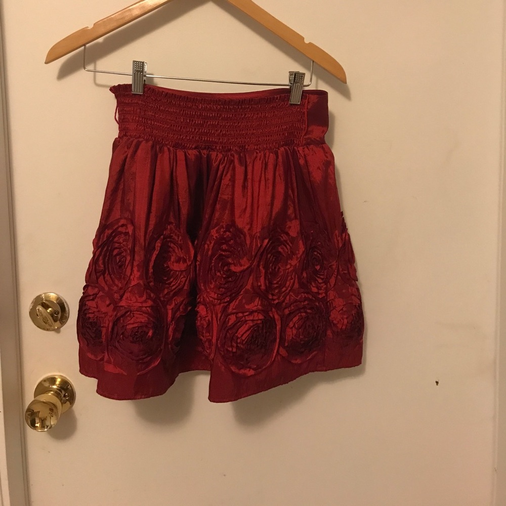Red floral Evening Skirt