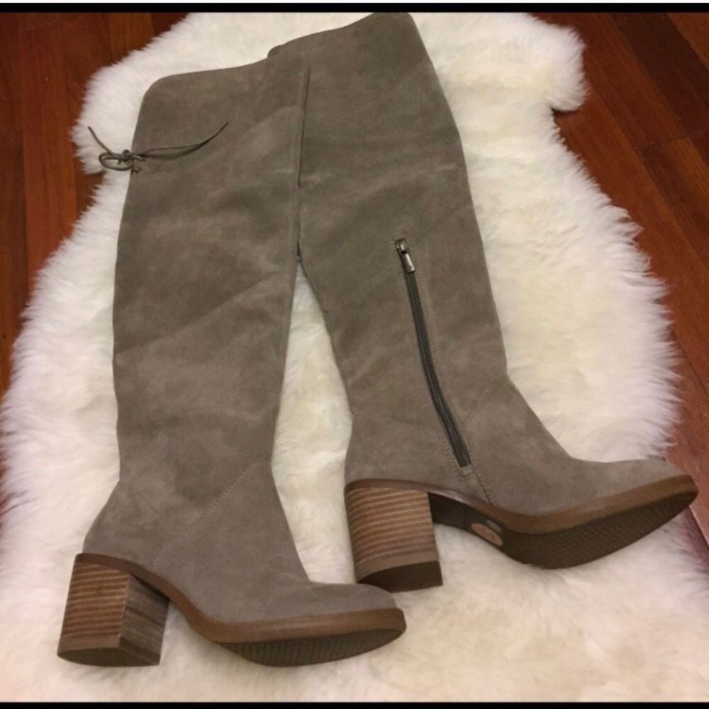 NWT! Suede nude OTK boots