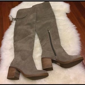 NWT! Suede nude OTK boots