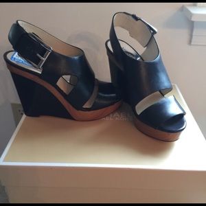 Michaels Kors black wedges size 6