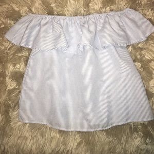 Off The Shoulder Striped Top
