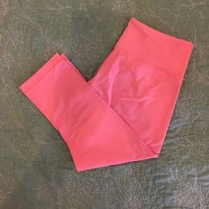 Lululemon Wunder Under Orange Pinstripe Crop Sz 8