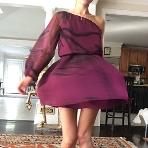 Alice & Olivia Silk one shoulder dress