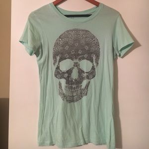 Mint green skull T shirt