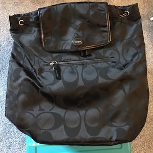 Coach Nylon Packable Backpack Bookbag Black NWT