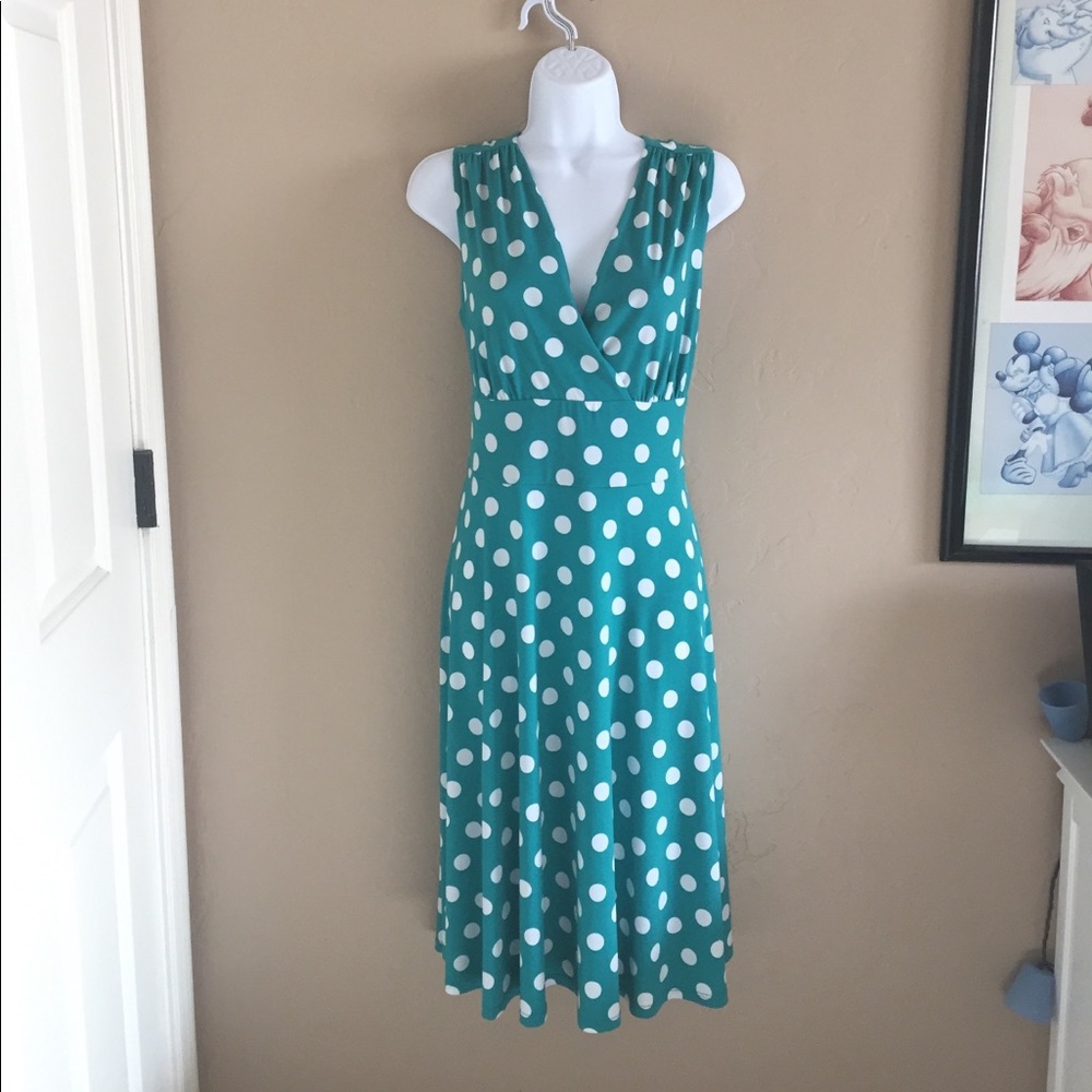 Teal Polka Dot  Dress