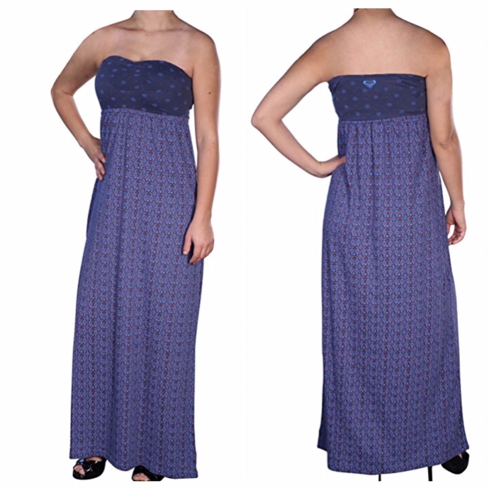 🆕ROXY Juniors Wild West Strapless Maxi Dress - Picture 2 of 6