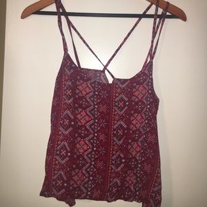 flowy pattern strap tank top