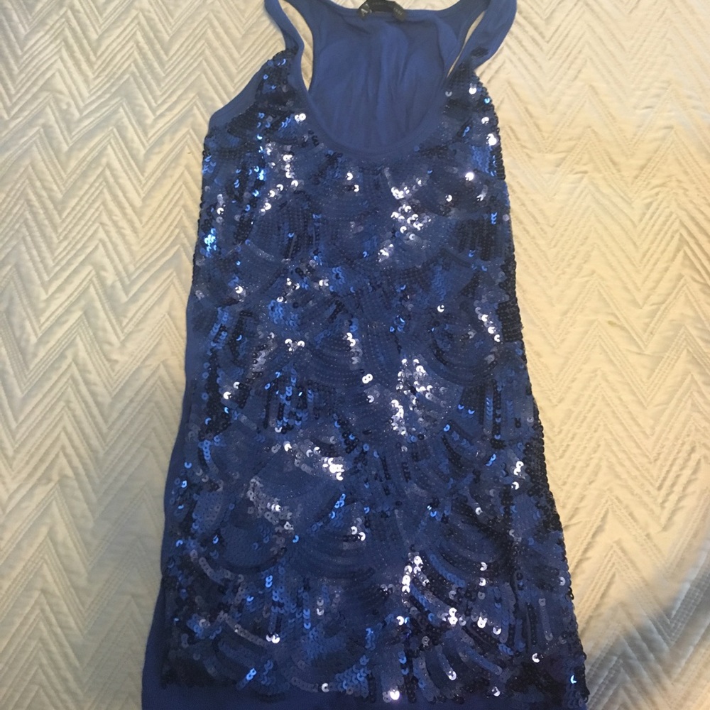 Armani Exchange Royal Blue Sequin Tank