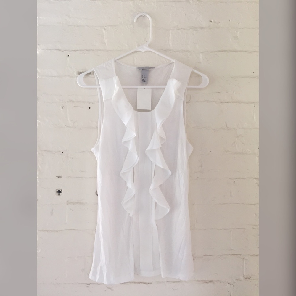 Sleeveless White Blouse
