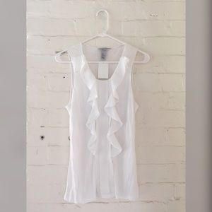 Sleeveless White Blouse