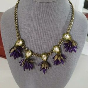 Anthropologie Baublebar Necklace purple green