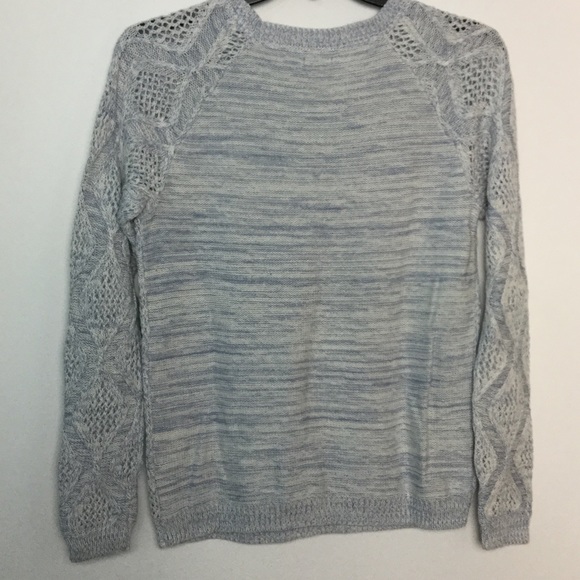 Sonoma M Marbled Blue Crewneck Sweater Cable Knit - Picture 4 of 4