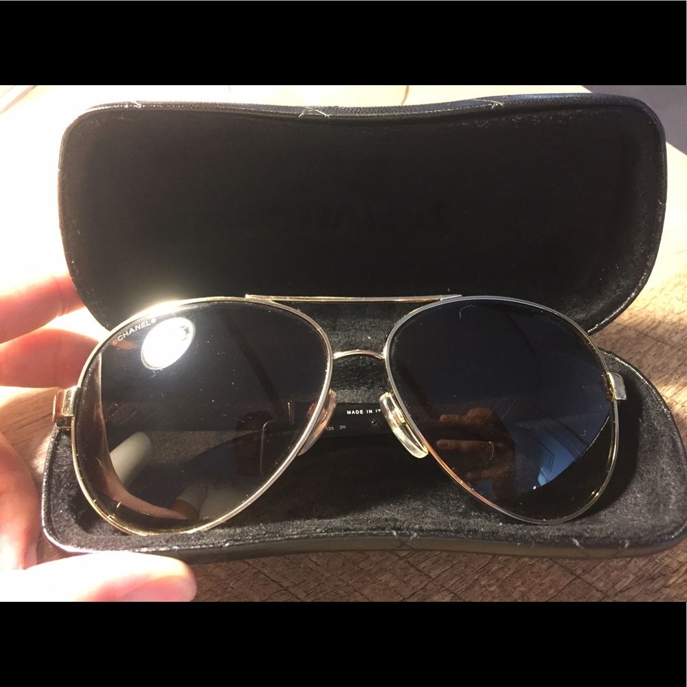 Chanel Pilot Spring - Gold Aviator Sunglass