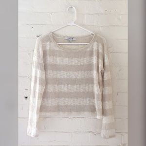 Sheer Cream Striped Pullover