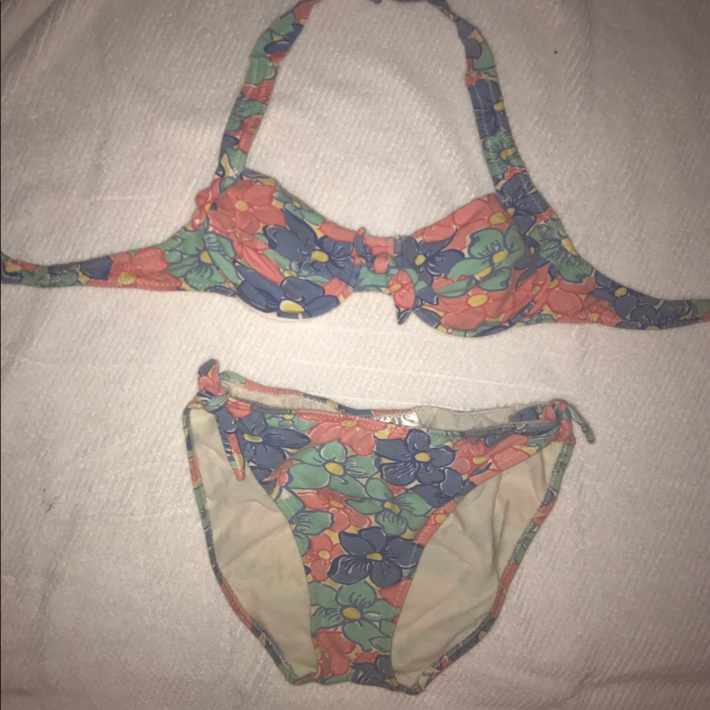 Vintage Lilly Pulitzer High Cut Floral Bikini