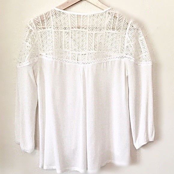 White • Lace • Peasant • Top - Picture 4 of 7